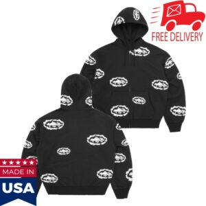 kenny Corteiz Merch Island Wreath Zip Hoodie Black0