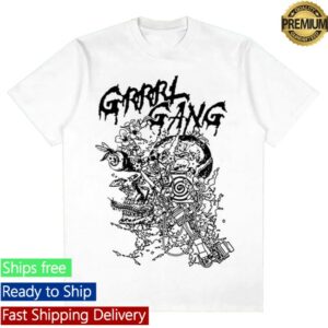 kenny Depot Moones Merch Grrrl Gang X Behelit Press Electric Bloom Tshirt White1