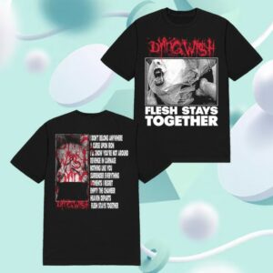 kenny Dying Wish Merch Store Flesh Stays Together Black Tee1