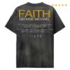 kenny George Michael Merch Faith Album Cover Faded Tee Black