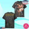 kenny George Michael Merch Faith Album Cover Faded Tee Black0