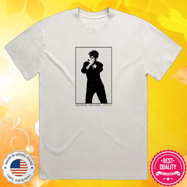 kenny George Michael Merch Faith Photo Tee Beige kenny George Michael Merch Faith Photo Tee Beige