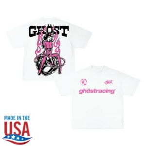 kenny Ghost Racing Merch Store Ghost Girl Pink Shirt Whiteaa