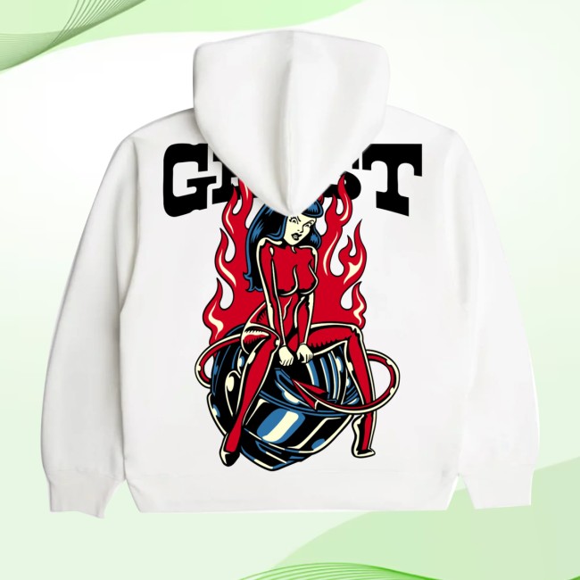 kenny Ghost Racing Store Merch Ghost Girl Red Hoodie Whites kenny Ghost Racing Store Merch Ghost Girl Red Hoodie Whites