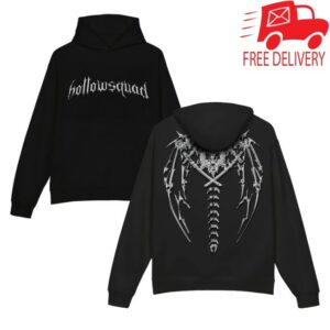 kenny Hollowsquad La Merch Store Chrome Spine Black Hoodiess kenny Hollowsquad La Merch Store Chrome Spine Black Hoodiess