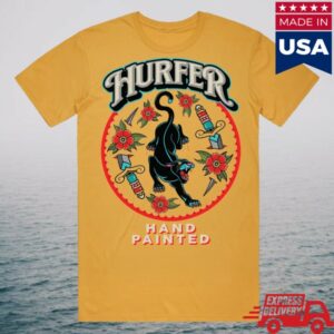 kenny Hurfer Hand Painted Merch Crawling Panther Mustard Shirt