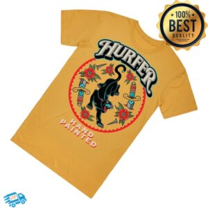 kenny Hurfer Hand Painted Merch Crawling Panther Mustard Shirt1