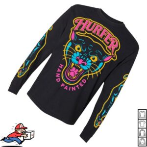 kenny Hurfer Hand Painted Merch Panther Head Long Sleeve Black0