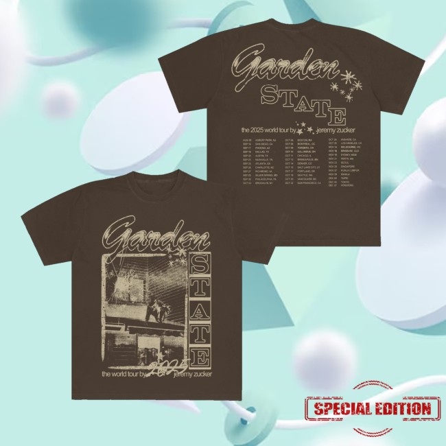 kenny Jeremy Zucker Merch Store Garden State Brown Tour Shirt kenny Jeremy Zucker Merch Store Garden State Brown Tour Shirt