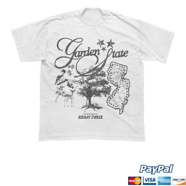 kenny Jeremy Zucker Merch Store Garden State White Map Shirt kenny Jeremy Zucker Merch Store Garden State White Map Shirt