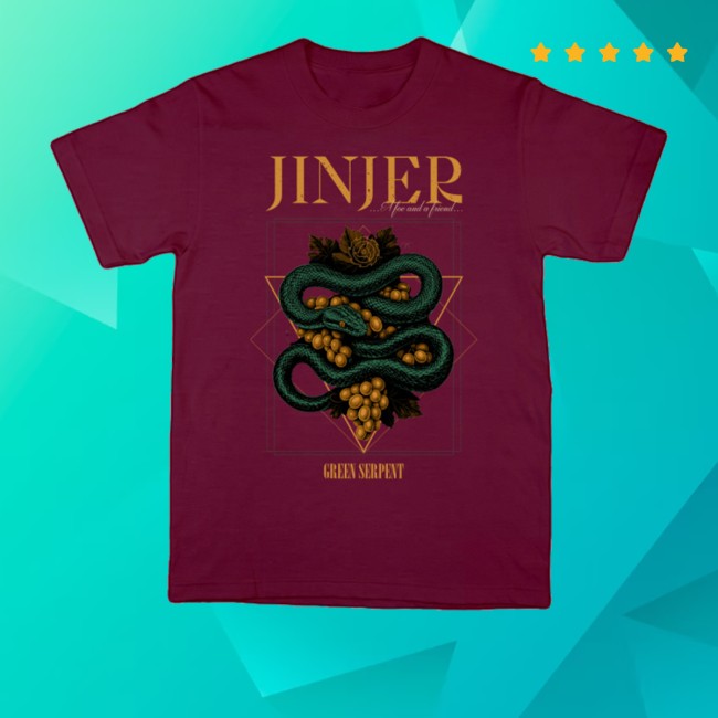 kenny Jinjer Merch Store Green Serpent Maroon Shirt kenny Jinjer Merch Store Green Serpent Maroon Shirt