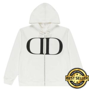 kenny Lil Tecca Merch Dopamine Logo Zip Hoodie White