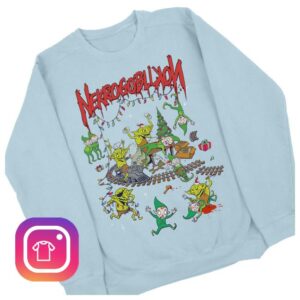 kenny Nekrogoblikon Merch Shop Goblins Vs Elves Crewneck Limited Edition Print By Artist Dr Knudsons