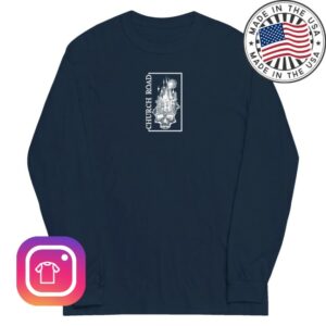 kenny Neurot Recordings Merch Church Road Skull Logo Navy Longsleeve