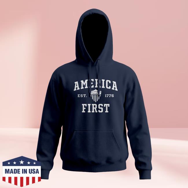 kenny Nick Fuentes Merch Store America First Collegiate Hoodie Navy kenny Nick Fuentes Merch Store America First Collegiate Hoodie Navy