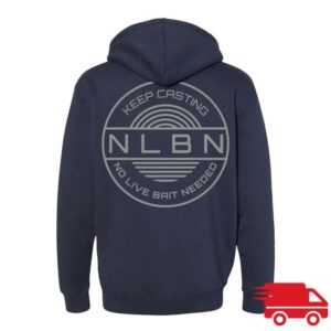 kenny No Live Bait Needed Merch Store Hoodies Navy Keep Casting Mono Wavea