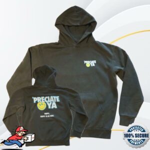 kenny Preciateya Clothing Store Merch Smiley Face Heavyweight Black Garment Dyed Hoodie