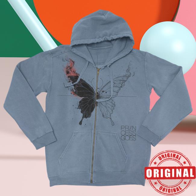 kenny Princess Goes Merch Store Butterfly Diagram Zip Up Hoodie kenny Princess Goes Merch Store Butterfly Diagram Zip Up Hoodie