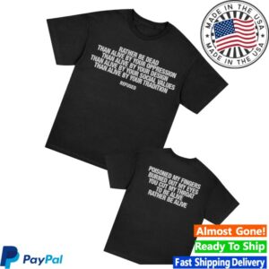 kenny Refused Merch Store Rather Be Dead Lyric Shirt Blacks