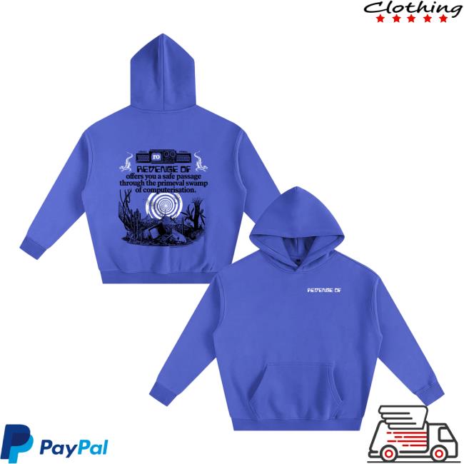 kenny Revenge Of Merch Store Computer Swamp Blue Oversize Fleeced Hoodieaa kenny Revenge Of Merch Store Computer Swamp Blue Oversize Fleeced Hoodieaa