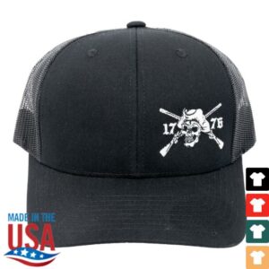 kenny Sons Of Liberty Gun Works Merch Shop Black Structured Hat White Angry Patriot Logo