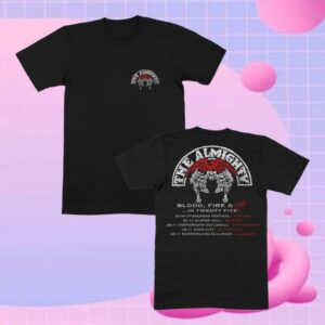 kenny The Almighty Official Merch Blood Fire Five Tour T Shirt B Black