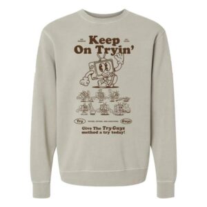 kenny Try Guys Merch Store Keep On Tryin Crewneck Sweatshirt