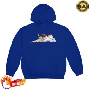 kenny Virgil Abloh Merch Store Cj X Arch Paper Plane Hoodie Blue