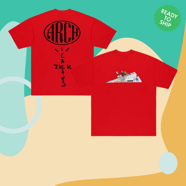 kenny Virgil Abloh Merch Store Cj X Arch Paper Plane Tee Redss kenny Virgil Abloh Merch Store Cj X Arch Paper Plane Tee Redss