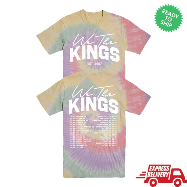 kenny We The Kings Merch Store Tour Date Tee Tie Dye kenny We The Kings Merch Store Tour Date Tee Tie Dye