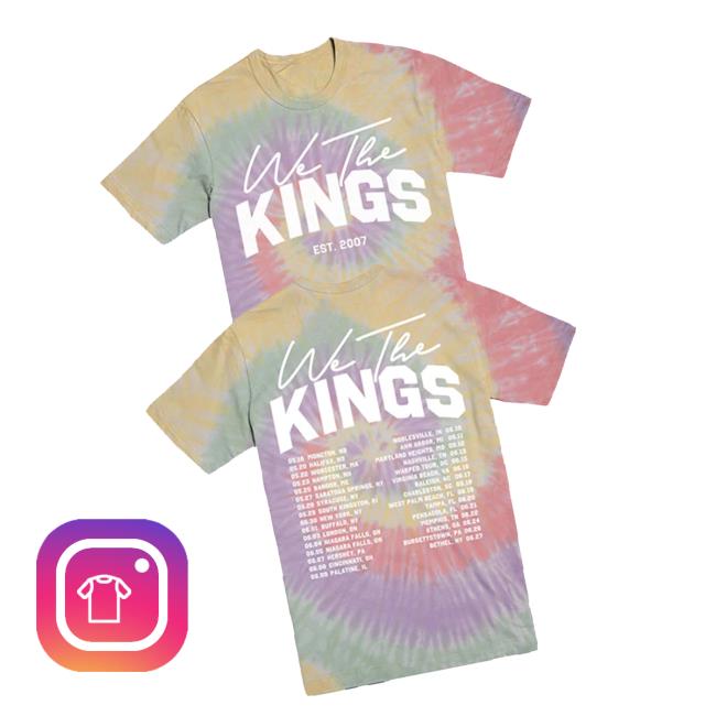 kenny We The Kings Merch Store Tour Date Tee Tie Dyea kenny We The Kings Merch Store Tour Date Tee Tie Dyea