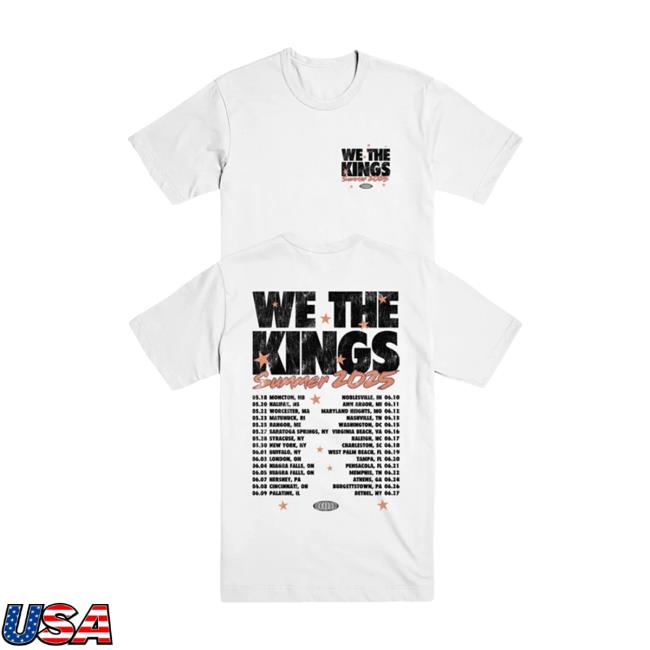 kenny We The Kings Merch Store Tour Date Tee White kenny We The Kings Merch Store Tour Date Tee White
