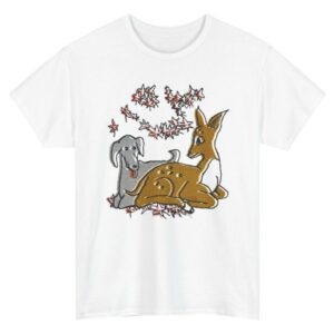 kenny What Mart Merch Original Drawing Deer And Dog Love Tshirt