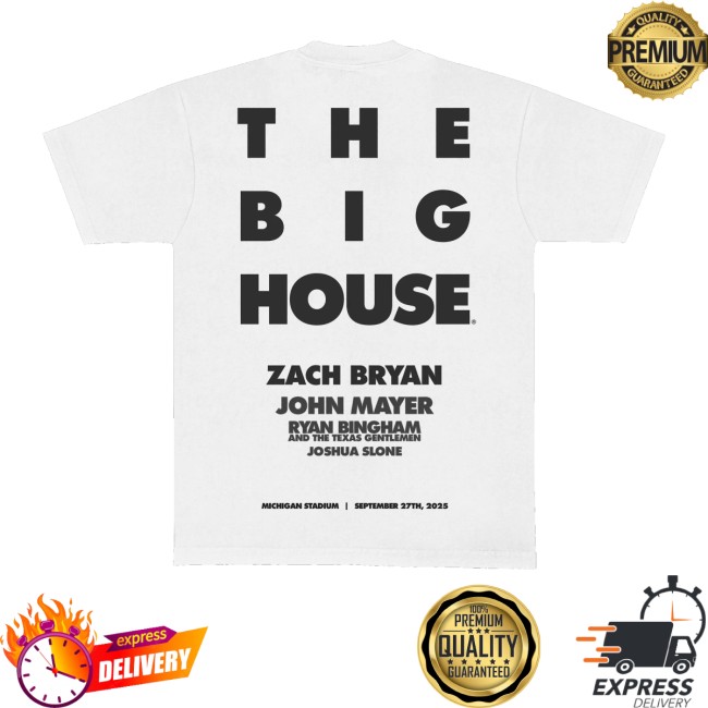 kenny Zach Bryan Merch Store Zb Big House Shirt White kenny Zach Bryan Merch Store Zb Big House Shirt White