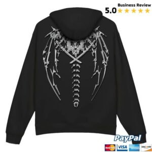 kenny sau The Hollowsquad Merch Store Chrome Spine Black Hoodie