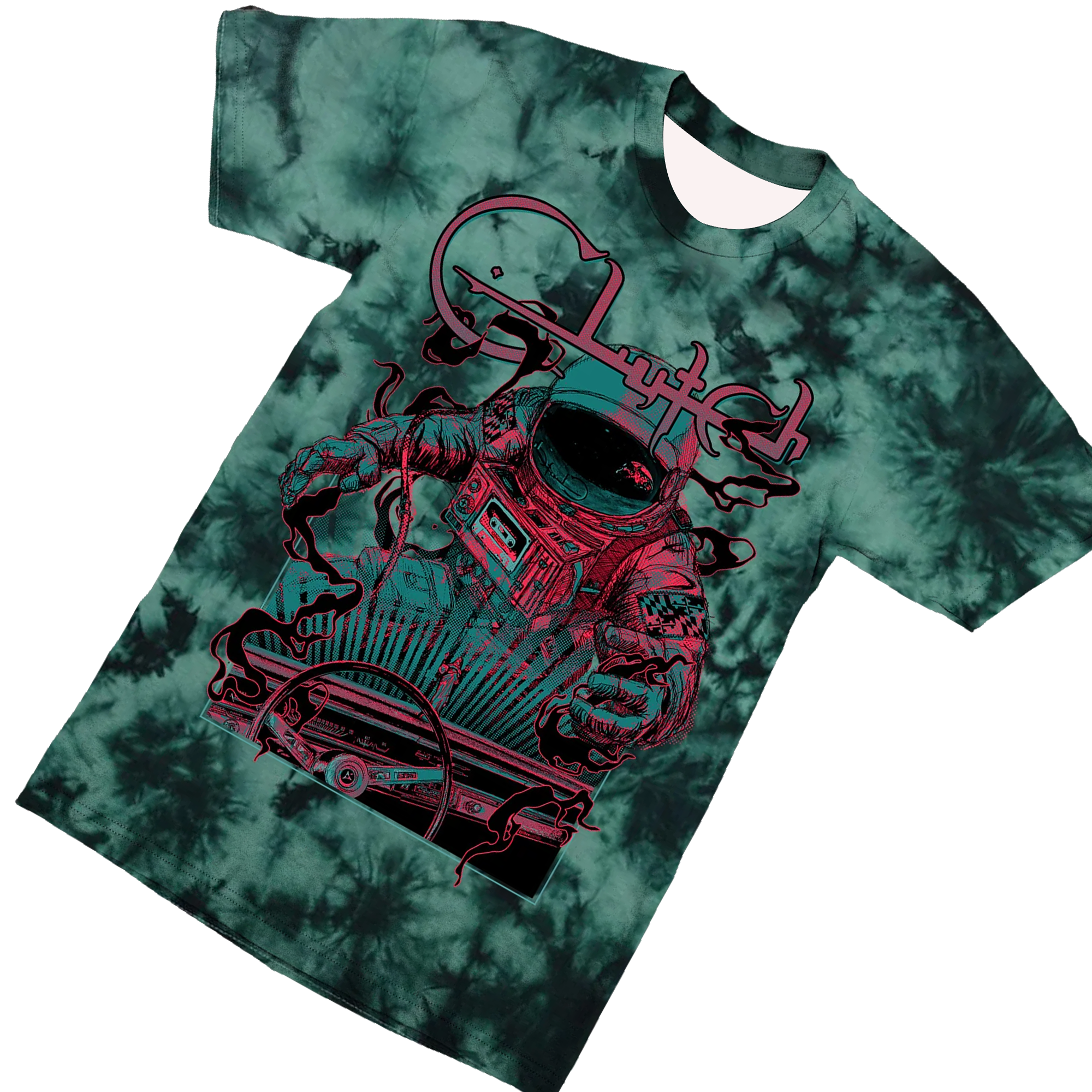 Clutch Merch Spacegrass Astronaut Crystal Jade Tie Dye Shirt 3 Clutch Merch Spacegrass Astronaut Crystal Jade Tie Dye Shirt