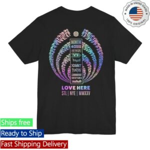 kenny Bassnectar Merch Store Love Here St. Louis Calligraphy Bass Drop Shirt