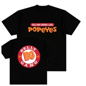 kenny Belly Gang Kushington Merch Shop Store Birds Like Popeyes Tee Blackx