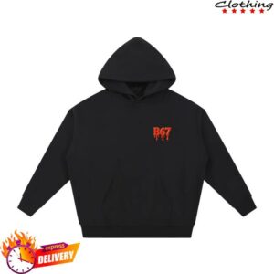 kenny Bsixtyseven Merch Store B67 Core Black Red Heavyweight Hoodie