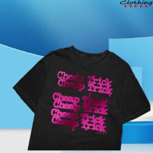 kenny Cheap Trick Store Merch Shop 6 Lines Logo Pink Foil Teee
