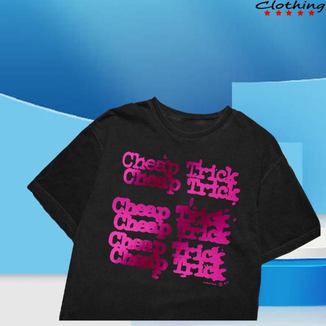 kenny Cheap Trick Store Merch Shop 6 Lines Logo Pink Foil Teee kenny Cheap Trick Store Merch Shop 6 Lines Logo Pink Foil Teee