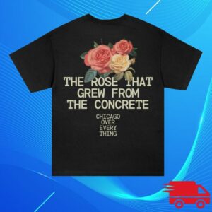 Chicago Over Everything Store Merch Concrete Rose Shirt Black