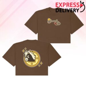 kenny Chunky Merch Chunky Lucky Horse Coin Cropped T Shirt Brown0 kenny Chunky Merch Chunky Lucky Horse Coin Cropped T Shirt Brown0