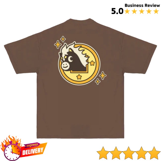 kenny Chunky Merch Chunky Lucky Horse Coin T Shirt Brown kenny Chunky Merch Chunky Lucky Horse Coin T Shirt Brown