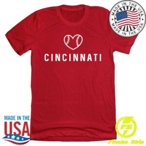 kenny Cincy Shirts Merch Cincinnati Baseball Heart Shirt