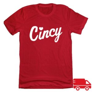 kenny Cincy Shirts Merch Cincy Script With Heart Shirt