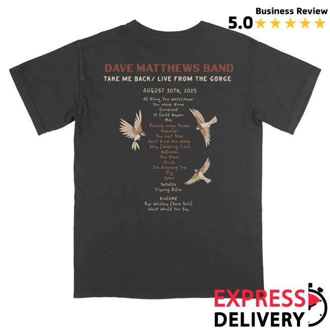 Dave Matthews Band Merch Take Me Back Live From The Gorge Tee 3 Dave Matthews Band Merch Take Me Back Live From The Gorge Tee