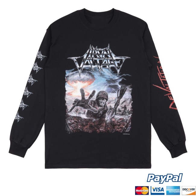 kenny Disaster Records Merch Store Iron Voltage Devastation Bl Long Sleeve Shirts