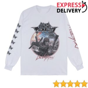 kenny Disaster Records Merch Store Iron Voltage Devastation Wh Long Sleeve Shirts