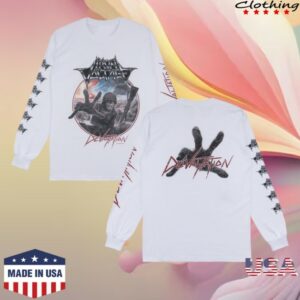 kenny Disaster Records Merch Store Iron Voltage Devastation Wh Long Sleeve Shirtss